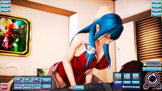 blue haired beauty gets fucked silly in narrative romp