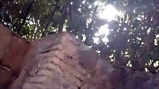 Young woman enjoys public park in Barcelona