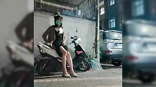 outdoor fun with a sexy chinese trans babe, watch me cum hard! 😍