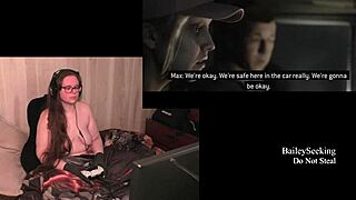 A fat bbw with tattoo and piercing goes naked playing the quarry part 1.