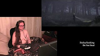 A fat bbw with tattoo and piercing goes naked playing the quarry part 1.