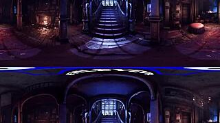 Curly haired babe Lacy Channing bends over in Victorian mansion