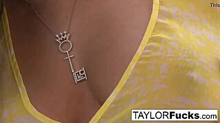 naturally busty taylor vixen teases solo.