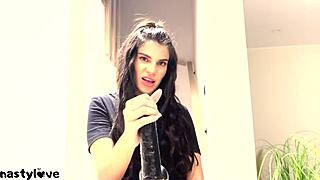 i'm a hot teen giving joi with dirty talk while sucking big black dildo