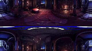 Curly haired babe Lacy Channing bends over in Victorian mansion