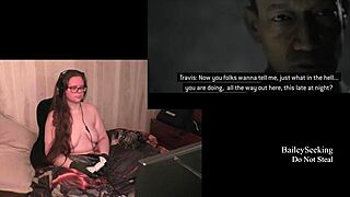 A fat bbw with tattoo and piercing goes naked playing the quarry part 1.