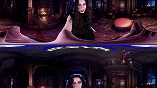 Curly haired babe Lacy Channing bends over in Victorian mansion