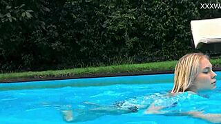 cute finnish blonde mimi cica swimming underwater, so hot!