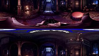 Curly haired babe Lacy Channing bends over in Victorian mansion