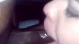 this chunky ebony bbw lass is deepthroating a big black cock in a homemade interracial scene.