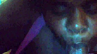 Nikki, show me how you deep throat that big black cock.