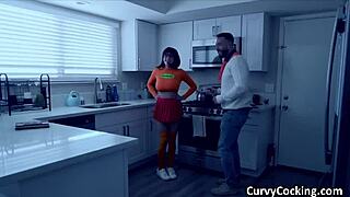 Velma gives sloppy oral with her big tits bouncing