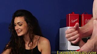 Clothed Brunette Watches in Shock! How Does She Control Him in Heels? Stunning CFNM Domination!