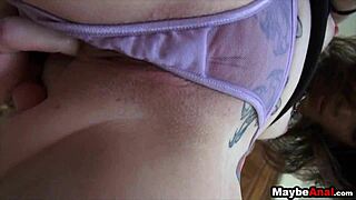 tattooed babe gets anal outdoors