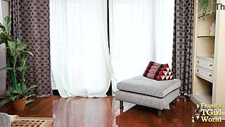 Franks-TGirlWorld: Is She the Luckiest with Long Legs Fingering Solo? Her Small Tits Tease. Can You Resist Her Solo Show?