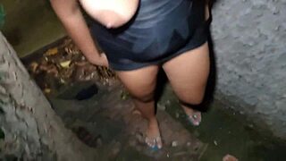 I gave a crazy blowjob on the street, deepthroating that sexy latina's cock