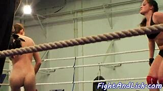 busty babes wrestling naked in the ring, so tempting