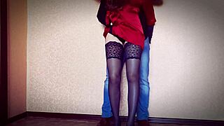 Ivypoisonsex performs a blowjob in gloves and lingerie, pure ecstasy