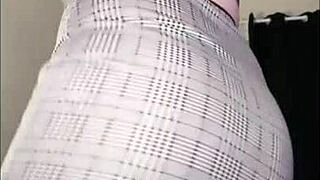 I admire sexy redhead dancing her fat ass in fishnets