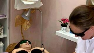 Ritafox gets laser hair removal and flashing her dream ass and trimmed pussy