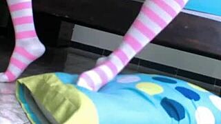 Busty Petite 18+ Girlfriend With Natural Tits Gets Fingered To Orgasm, Wetting Her Tight Pussy