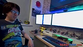 Yorkshire geek gets tricked into riding dick for the first time?