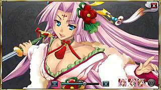 gif of sun ce in furisode from shinrenkyo musou