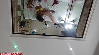 Big Tits Ebony Model Teases in Tiny Outfit, Takes Cock!