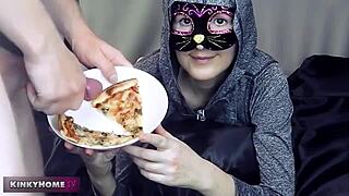 Blonde teen babe in homemade bdsm slave fetish gets epic cumshot