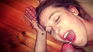 i took on this colossal cum load as a dicksuckologist in a homemade facial scene