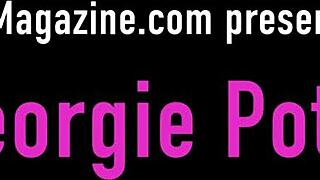 Georgie Potts Strips for Hot Lesbian Action with Girlfriend