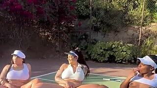 Ebony latina tennis slut in squirt race