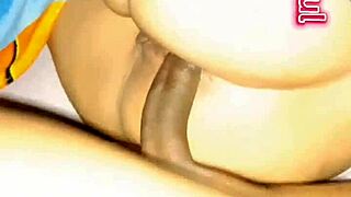 wife sits on big ass for anal sex, complete on red