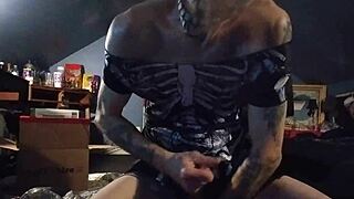 Feeling Intense Pleasure As Shemale Whitecockolate Masturbates And Fingers Under Male Domination