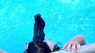 TITTY ACTION in the POOL with big natural tits