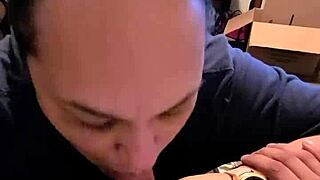 she gives a casual blowjob in the bedroom