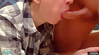 Babe Sucks Step Brother in Pantyhose!