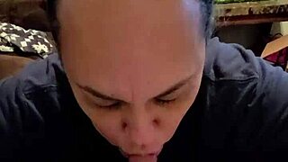 she gives a casual blowjob in the bedroom