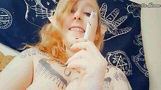 Elf playing with her sexy chubby tits