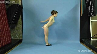 Gymnast performs nude acrobatics