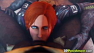 3D Redhead Milf Feels Intense Pleasure Blowing The Emperor's Huge Cock
