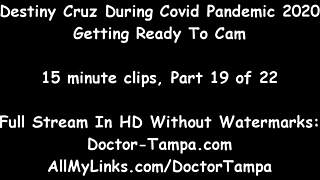 While self isolating for the COVID-19 outbreak Destiny Cruz has a virtual check up with Doctor Tampa