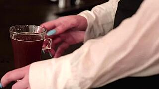 busty business bella with angel charlie dean in action