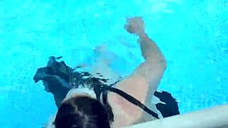 TITTY ACTION in the POOL with big natural tits