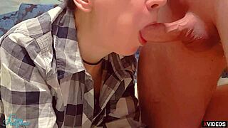 Babe Sucks Step Brother in Pantyhose!