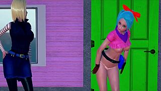 Bulma and C-18 get wild with toys