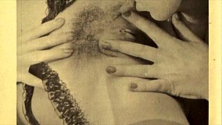 Vintage Retro Lesbian Group Threesome with Hairy Pussies Licking and Fingering