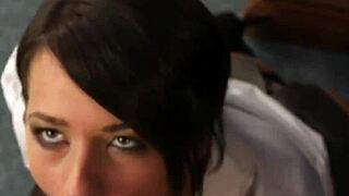 Wicked model swallows all the cum.