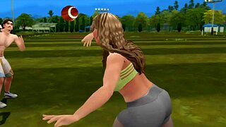 Teaching Soccer Whore Flexibility with Big Tits and Pussy Licks