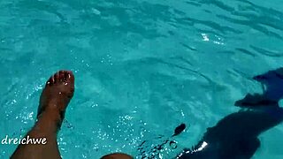 why are these young feet splashing in the pool with amateurs?